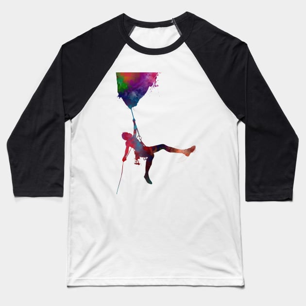 mountaineer climbing sport art #mountaineer #climbing Baseball T-Shirt by JBJart